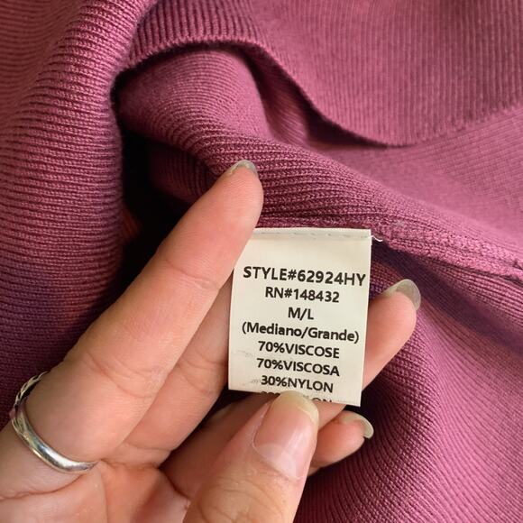 Be Cool Tank Top Women M/L Raspberry Sleeveless Ribbed Knit Crew Neck Fitted - Picture 9 of 12